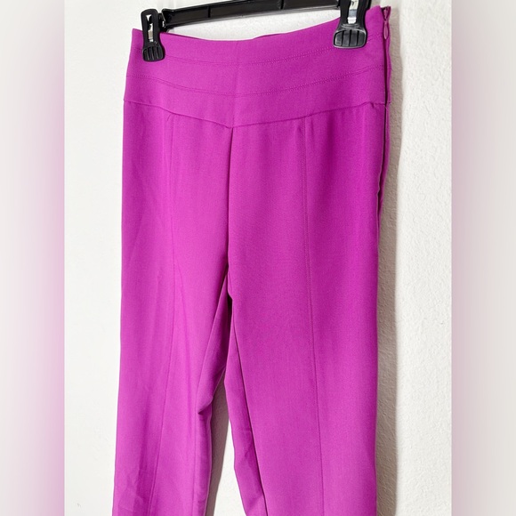 NWT Bebe Tuxedo Style Tailored Straight Pant With Satin Waistband Fuchsia $119 - Picture 2 of 7